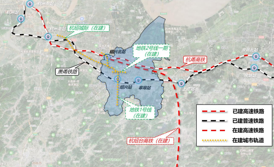 越城区铁路设施现状图